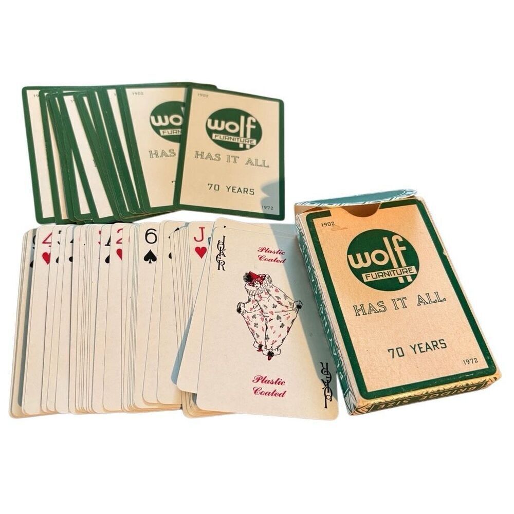 Wolf Furniture 70th Anniversary Deck Of Playing Cards 1971